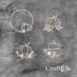 Set of Chipboard Pumpkins 2 ( largest 8,5x8,5x0,15cm)