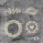 Set of Chipboard Christmas with a border 1226 (height/lenght around 12cm each)