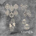 Set of Chipboard Christmas 1265 (height/lenght around 5-4cm each)
