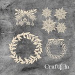 Set of Chipboard Christmas 1270 (largest 12x12x0,15cm)
