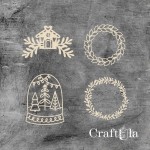 Set of Chipboard Christmas 1280 (height/lenght around 8,5cm each)