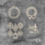 Set of Chipboard Christmas 1284 (largest 11x10x0,15cm)