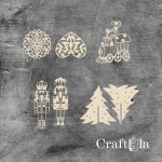 Set of Chipboard with 3D Christmas tree for a box 1293 (height/lenght around 6cm each)