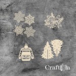 Set of Chipboard with 3D Christmas tree for a box 1300 (height/lenght around 6cm each)