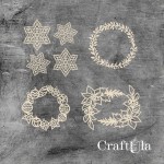 Set of Chipboard Christmas 1319 (largest 11x10x0,15cm)
