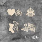 Set of Chipboard with 3D Christmas tree for a box 1338 (height/lenght around 6cm each)