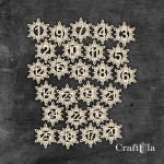 Set of Chipboard Advent numbers 1393 (5x5,5x0,15cm each)