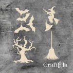 Set of Chipboard the Witch 2 ( largest 8x9x0,15cm)