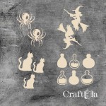 Set of Chipboard the Witch 4 ( largest 5x5x0,15cm)