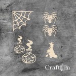 Set of Chipboard the Witch 7 ( largest 8x4x0,15cm)