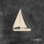 Chipboard Sailboat (2 pcs, 7x4x0,15cm)