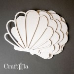 Chipboard album base Seashell 1 Medium (cover + 5 pages 20x20x0,15cm)