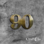 Mirrored gold plexiglass number 90 (2 pcs, 8x5cm)