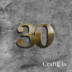 Mirrored gold plexiglass number 30 (2 pcs, 8x5cm)