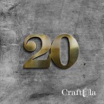 Mirrored gold plexiglass number 20 (2 pcs, 8x5cm)