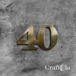 Mirrored gold plexiglass number 40 (2 pcs, 8x5cm)