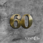 Mirrored gold plexiglass number 60 (2 pcs, 8x5cm)