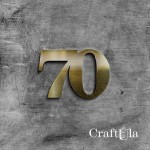 Mirrored gold plexiglass number 70 (2 pcs, 8x5cm)