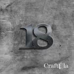 Mirrored silver plexiglass number 18 (2 pcs, 8x5cm)