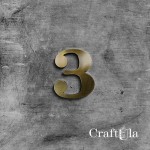 Mirrored gold plexiglass number – 3 (3 pcs, 4x5cm)