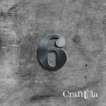 Mirrored silver plexiglass number – 6 (3 pcs, 4x5cm)