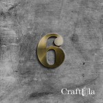 Mirrored gold plexiglass number – 6 (3 pcs, 4x5cm)