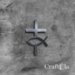 Mirrored silver plexiglass Holy Cross 63 (2 pcs, 5x7cm)