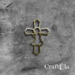 Mirrored gold plexiglass Holy Cross 64 (2 pcs, 5x7cm)