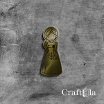 Mirrored gold plexiglass Communion girl 87 (1 pcs, 3x7,5cm)