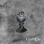 Mirrored silver plexiglass Communion chalice 93 (2 pcs, 3x7cm)