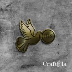 Mirrored gold plexiglass Pigeon IHS (2 pcs, 6x7cm)