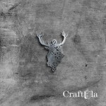Mirrored silver plexiglass Christmas Deer (1 pcs, 9x7cm)