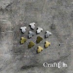 Mirrored plexiglass Mini Bodysuits (10 pcs, 5 silver, 5 gold, 2x2cm)