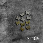 Mirrored plexiglass Mini Butterflies (10 pcs, 5 silver, 5 gold, 2x1,5cm)