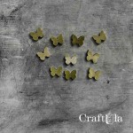 Mirrored gold plexiglass Mini Butterflies (10 pcs, 2x1,5cm)