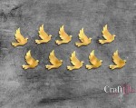 Mirrored gold plexiglass Mini Pigeons (10 pcs, 1,5x1,5cm)