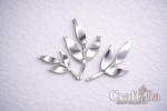 Set of mirrored silver plexiglass Leaves 138 (6 pcs, 2 of each, largest 4,5x2,5 cm)