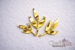 Set of mirrored gold plexiglass Leaves 138 (6 pcs, 2 of each, largest 4,5x2,5 cm)
