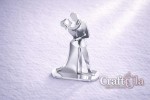 Mirrored silver plexiglass Pair on a Stand (1 pcs, 8x6,5cm)