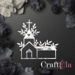 Mirrored silver plexiglass Church (1 pcs, 11,5x11,5cm)