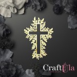 Mirrored gold plexiglass Holy Cross 149 (1 pcs, 5x7cm)