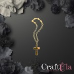 Mirrored gold plexiglass Rosary (2 pcs, 8x2,5cm)