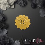 Mirrored gold plexiglass Handmade button 183 (2 pcs, dia 3cm)