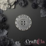 Mirrored silver plexiglass Handmade button 184 (2 pcs, dia 3cm)