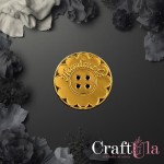 Mirrored gold plexiglass Handmade button 184 (2 pcs, dia 3cm)