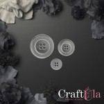 Set of mirrored silver plexiglass buttons (6 pcs, 2 of each dia 2cm-1,5cm-1cm )
