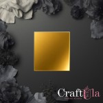 Mirrored gold plexiglass mini card base - Square (2 pcs, 6x6cm)
