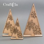 HDF Set of Christmas Trees 1 (25-20-15cm x0,3 cm +stand)