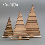 HDF Set of Christmas Trees 2 (25-20-15cm x0,3 cm +stand)