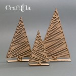 HDF Set of Christmas Trees 3 (25-20-15cm x0,3 cm +stand)